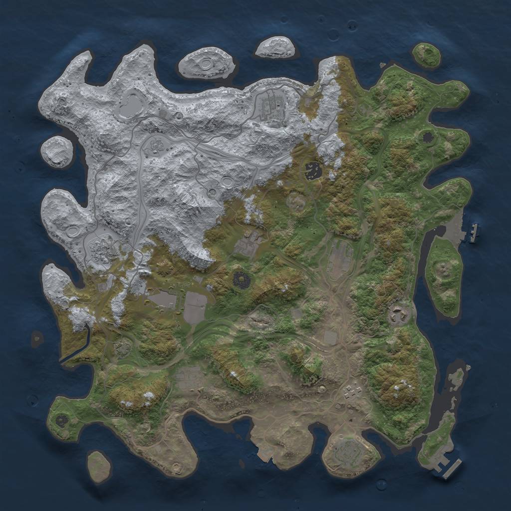 Rust Map: Procedural Map, Size: 4250, Seed: 1032343981, 18 Monuments