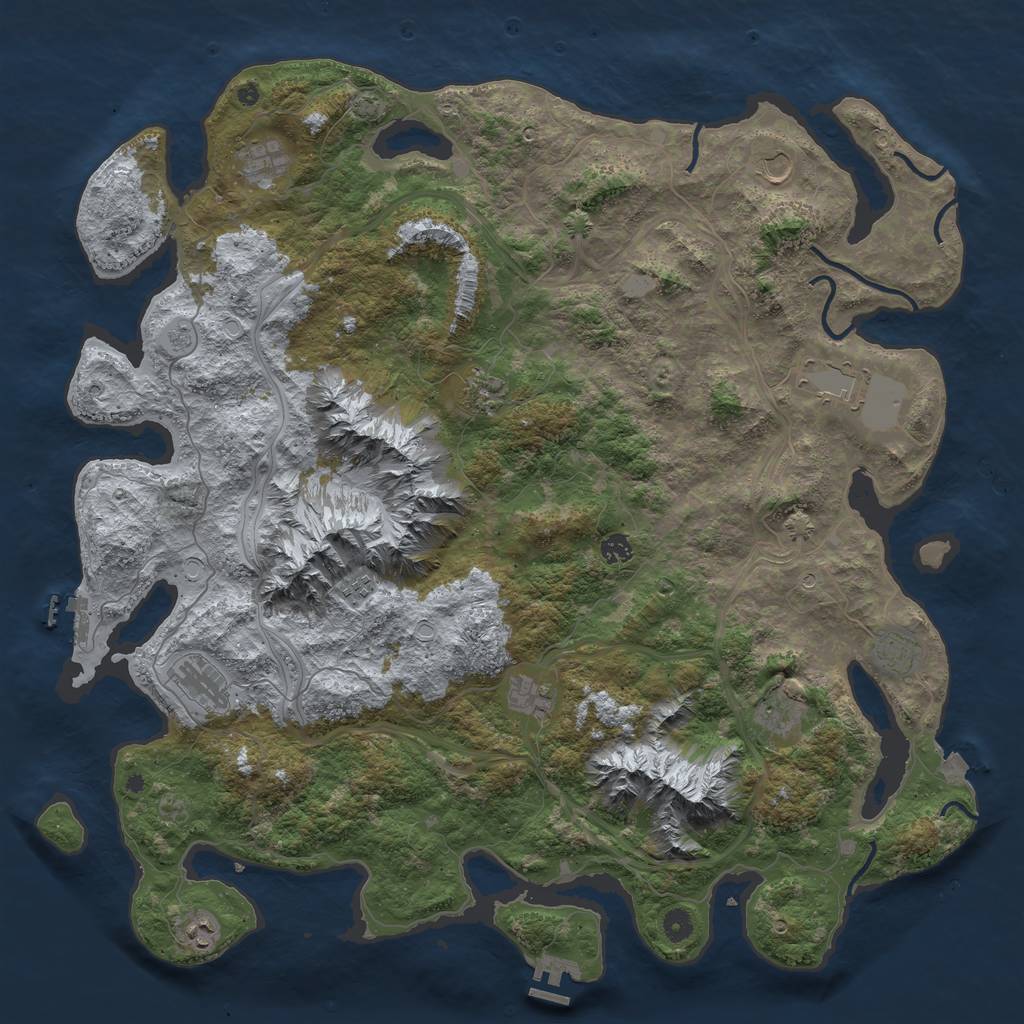 Rust Map: Procedural Map, Size: 5000, Seed: 1542663102, 19 Monuments