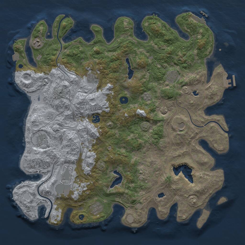 Rust Map: Procedural Map, Size: 4500, Seed: 360, 16 Monuments