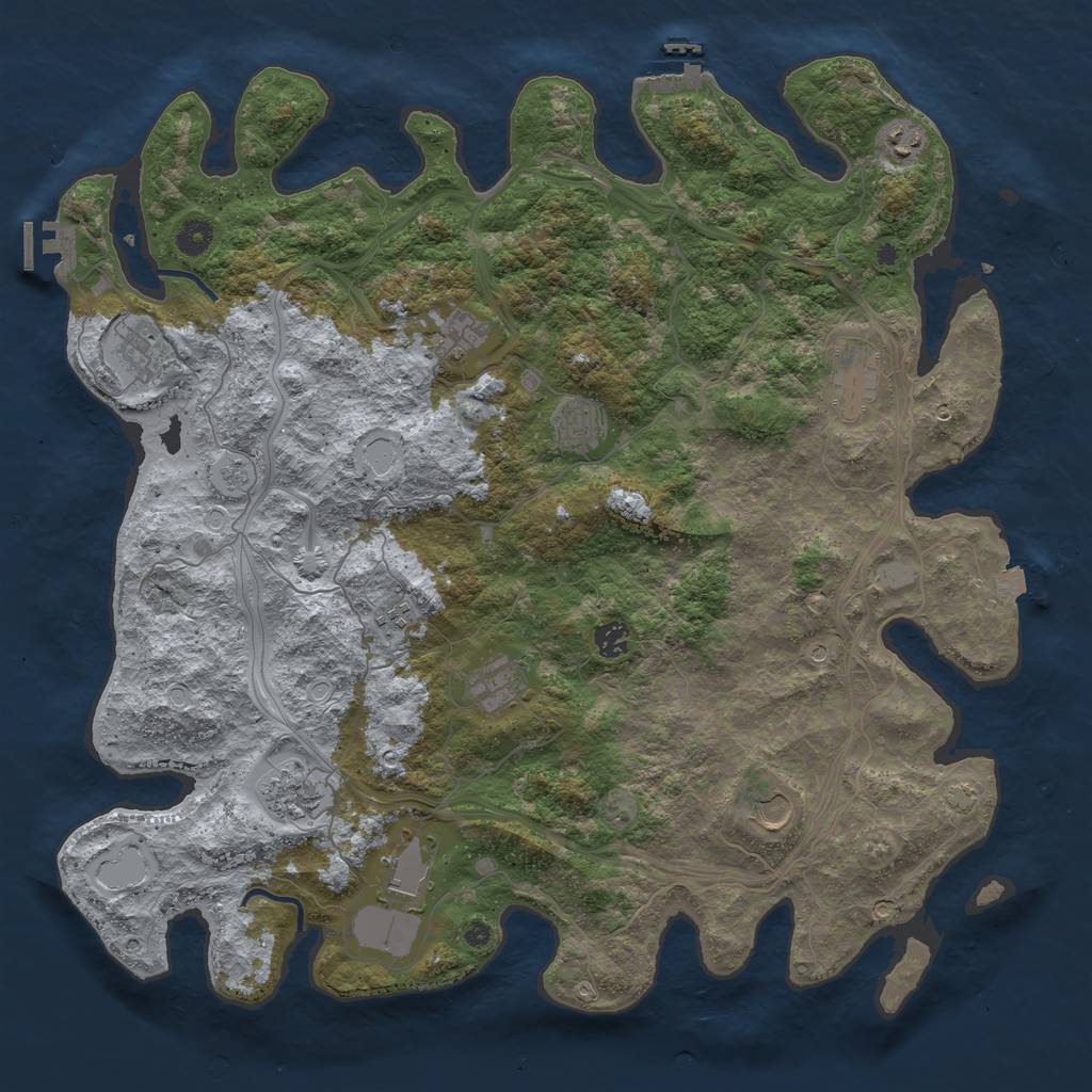 Rust Map: Procedural Map, Size: 4500, Seed: 360, 19 Monuments