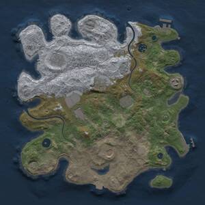 Thumbnail Rust Map: Procedural Map, Size: 3500, Seed: 194756797, 14 Monuments