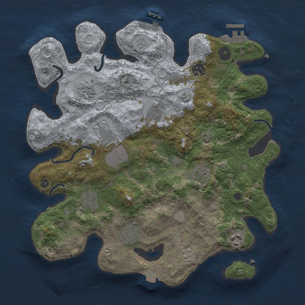 Rust Map: Procedural Map, Size: 3500, Seed: 194756797, 16 Monuments