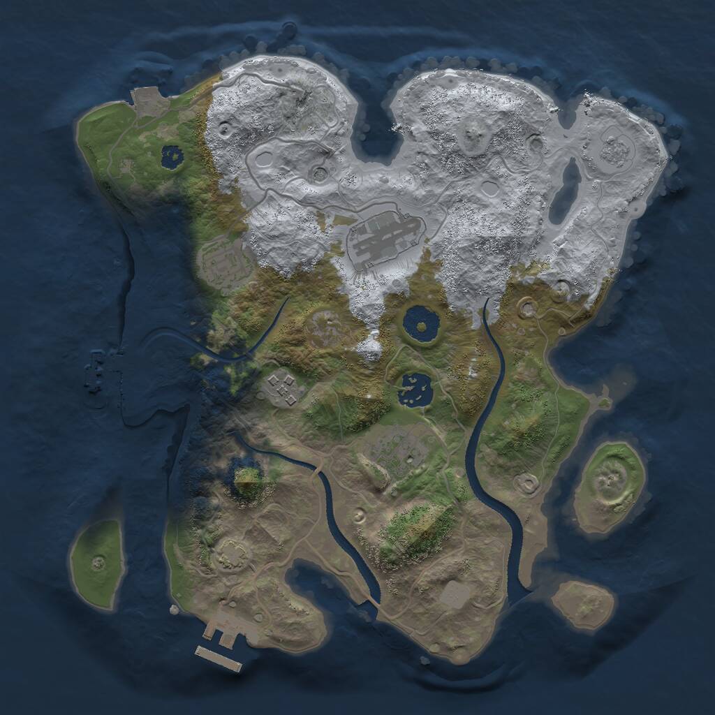 Rust Map: Procedural Map, Size: 3000, Seed: 11043, 11 Monuments