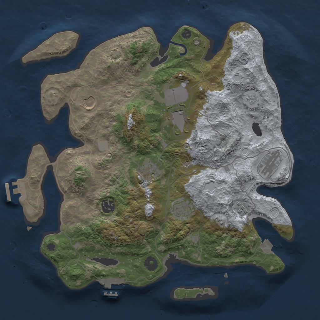 Rust Map: Procedural Map, Size: 3500, Seed: 14592, 15 Monuments
