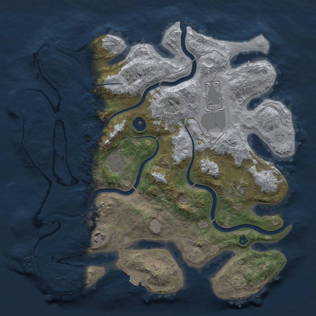 Rust Map: Procedural Map, Size: 3500, Seed: 906148104, 11 Monuments