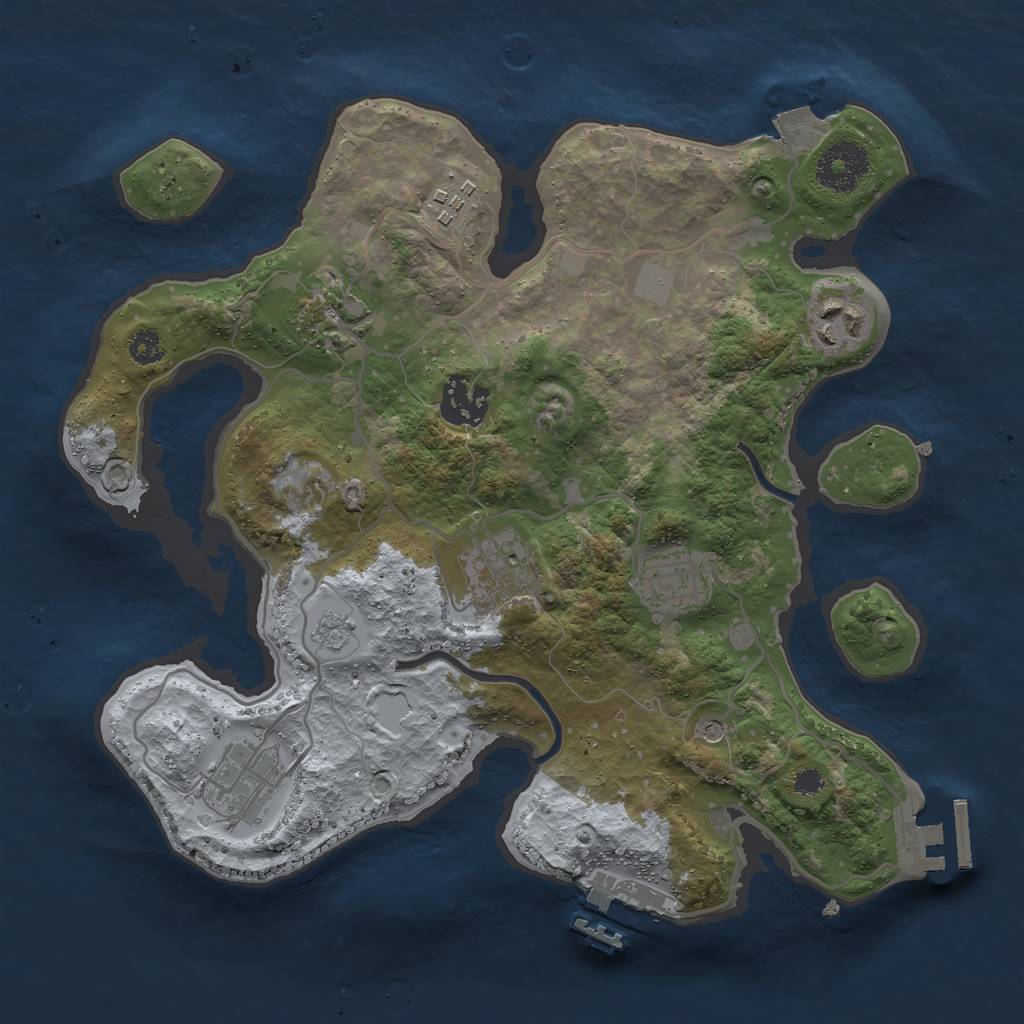 Rust Map: Procedural Map, Size: 3000, Seed: 1867591555, 14 Monuments