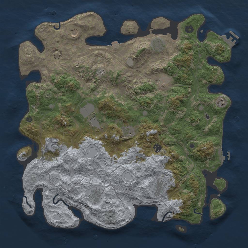 Rust Map: Procedural Map, Size: 4400, Seed: 375584671, 19 Monuments