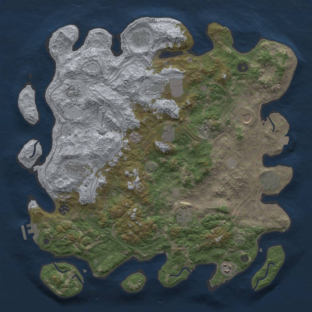 Rust Map: Procedural Map, Size: 4356, Seed: 13525, 18 Monuments