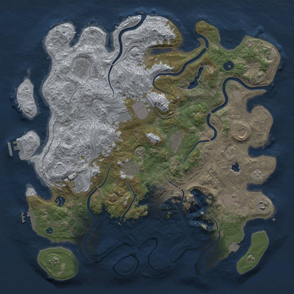 Rust Map: Procedural Map, Size: 4356, Seed: 13525, 16 Monuments