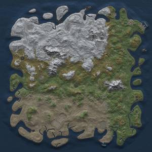 Thumbnail Rust Map: Procedural Map, Size: 6000, Seed: 1834477695, 19 Monuments