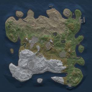 Thumbnail Rust Map: Procedural Map, Size: 3500, Seed: 1780678406, 16 Monuments