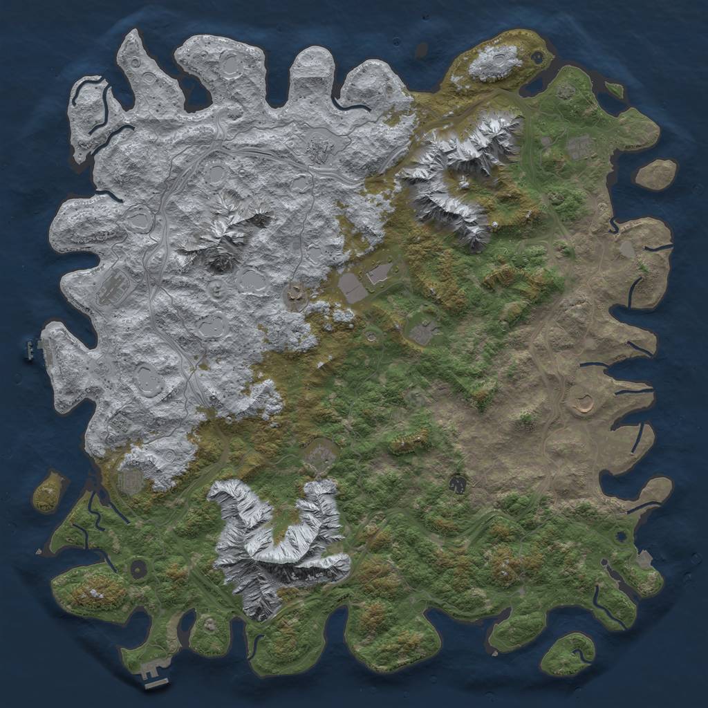 Rust Map: Procedural Map, Size: 6000, Seed: 891217479, 19 Monuments