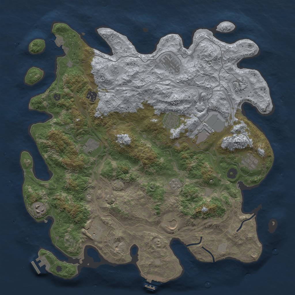 Rust Map: Procedural Map, Size: 4250, Seed: 1864810532, 19 Monuments