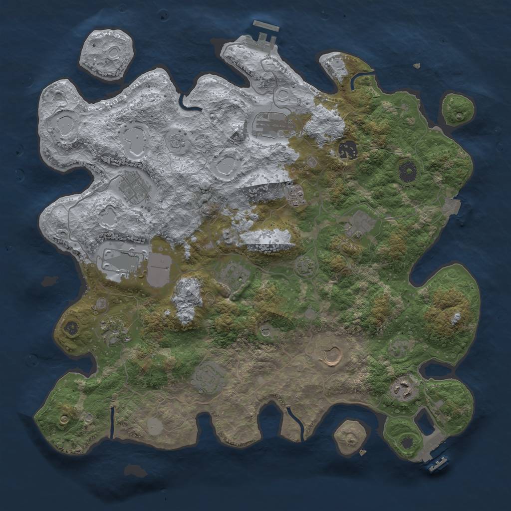 Rust Map: Procedural Map, Size: 3900, Seed: 3171083, 19 Monuments