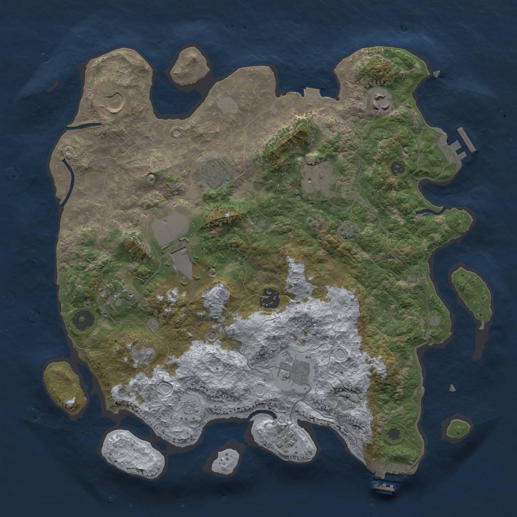 Rust Map: Procedural Map, Size: 3750, Seed: 1528576065, 17 Monuments