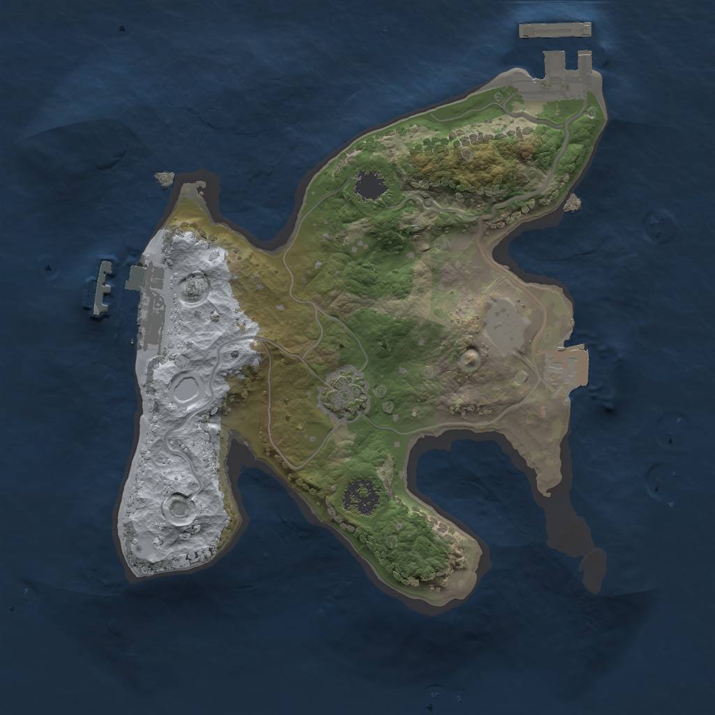 Rust Map: Procedural Map, Size: 2000, Seed: 87712, 6 Monuments