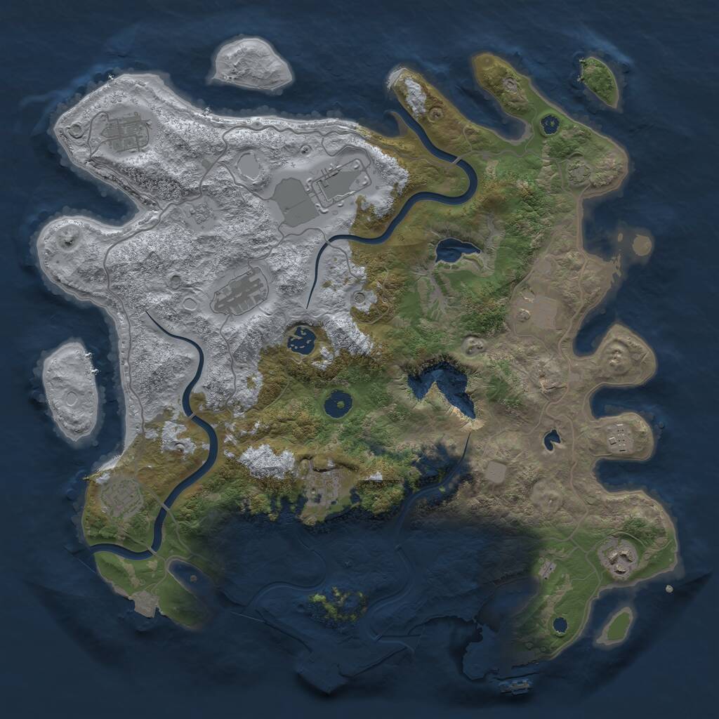 Rust Map: Procedural Map, Size: 4000, Seed: 210621774, 15 Monuments