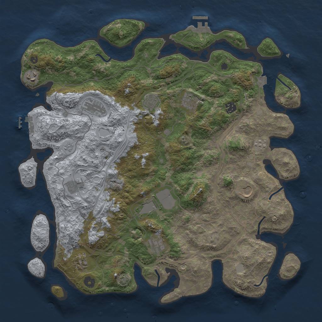 Rust Map: Procedural Map, Size: 4250, Seed: 642830316, 19 Monuments