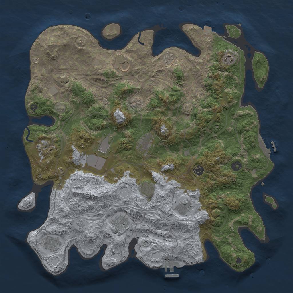 Rust Map: Procedural Map, Size: 4250, Seed: 335372079, 19 Monuments