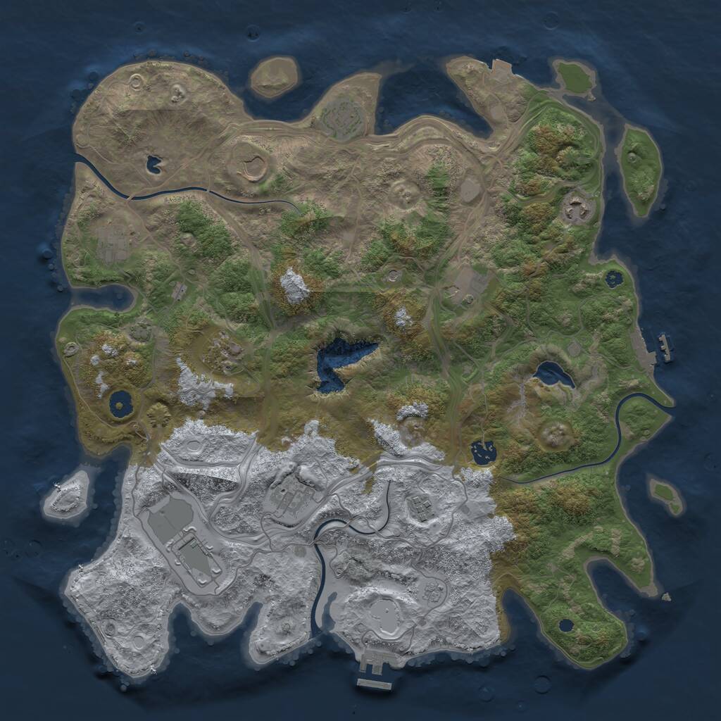 Rust Map: Procedural Map, Size: 4250, Seed: 335372079, 16 Monuments