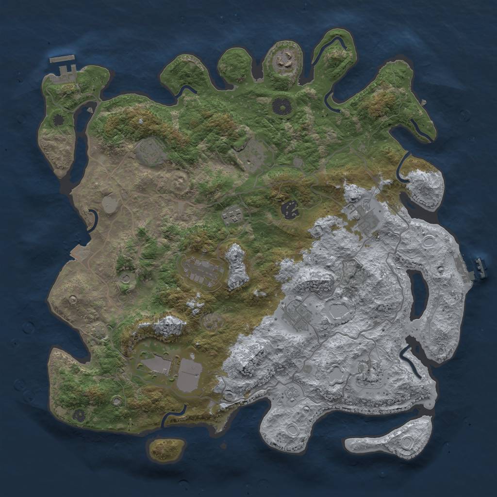 Rust Map: Procedural Map, Size: 4000, Seed: 4598127, 18 Monuments