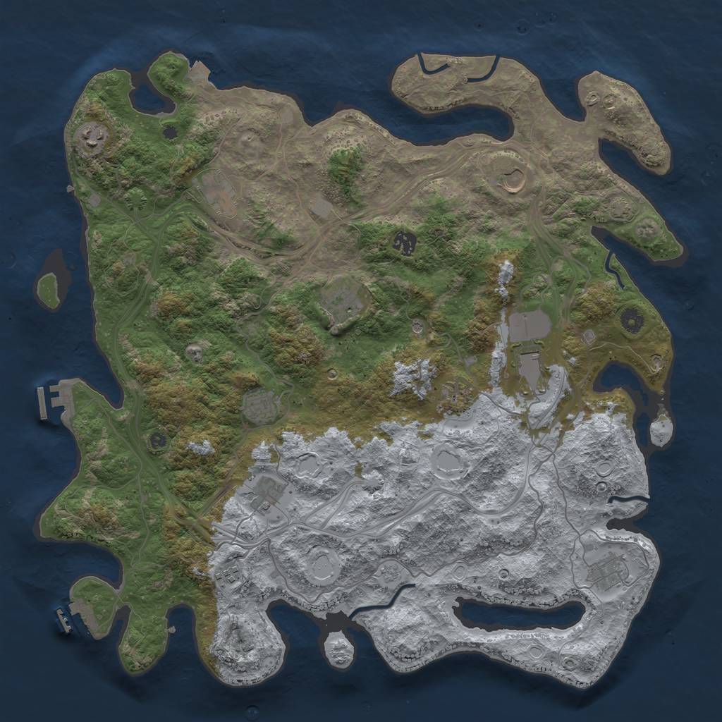Rust Map: Procedural Map, Size: 4500, Seed: 2095833774, 19 Monuments