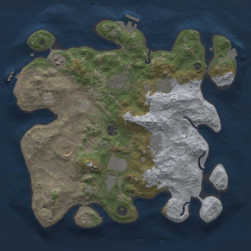 Rust Map: Procedural Map, Size: 3500, Seed: 95131124, 16 Monuments