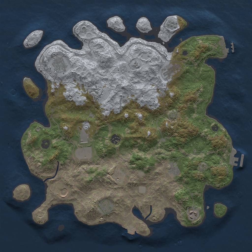 Rust Map: Procedural Map, Size: 4000, Seed: 12212, 19 Monuments