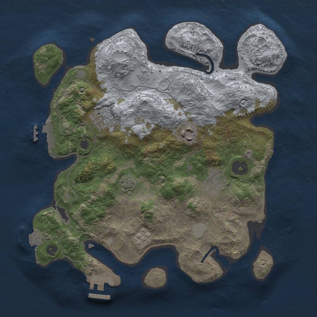 Rust Map: Procedural Map, Size: 3000, Seed: 13347, 11 Monuments