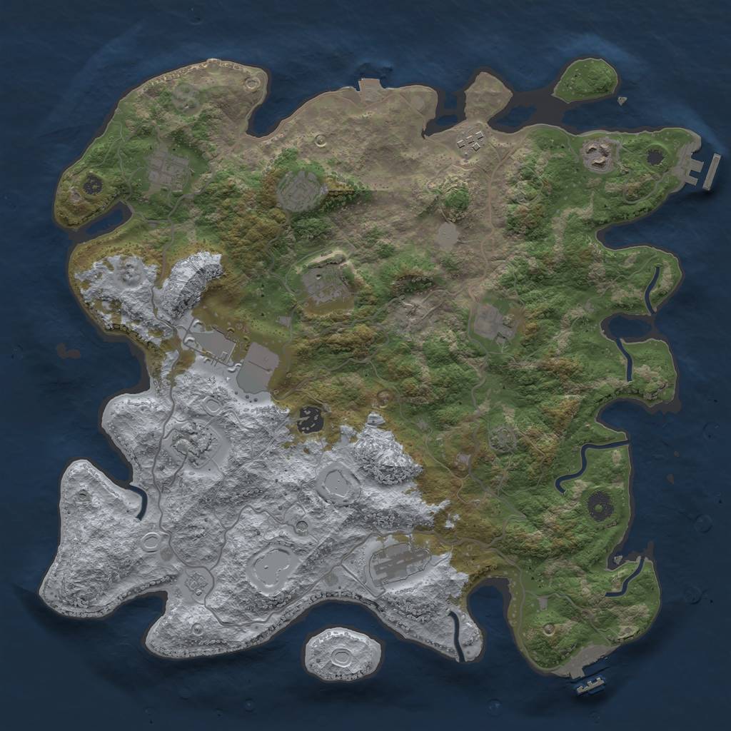 Rust Map: Procedural Map, Size: 4000, Seed: 1539085227, 18 Monuments