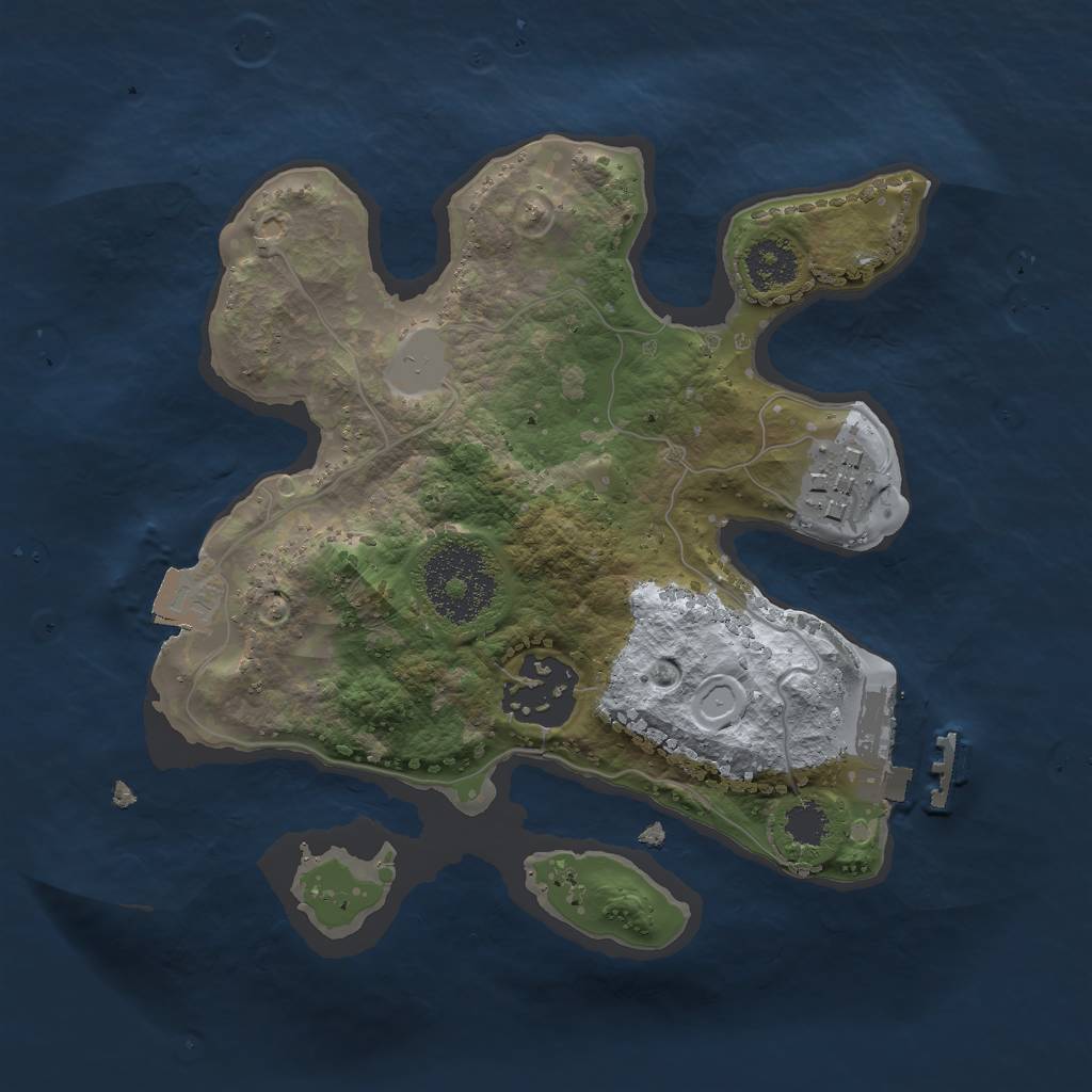 Rust Map: Procedural Map, Size: 2200, Seed: 45567, 6 Monuments