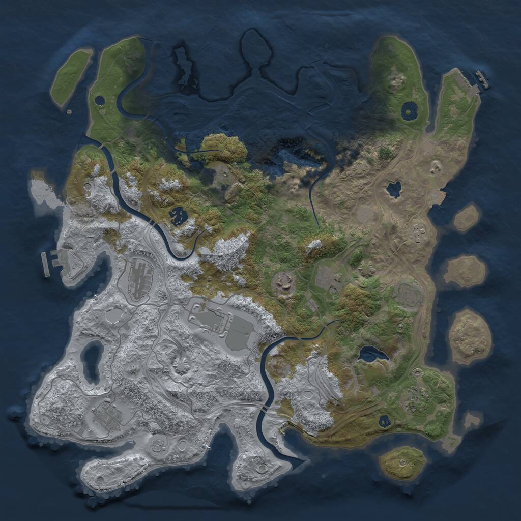 Rust Map: Procedural Map, Size: 4250, Seed: 2012510707, 16 Monuments