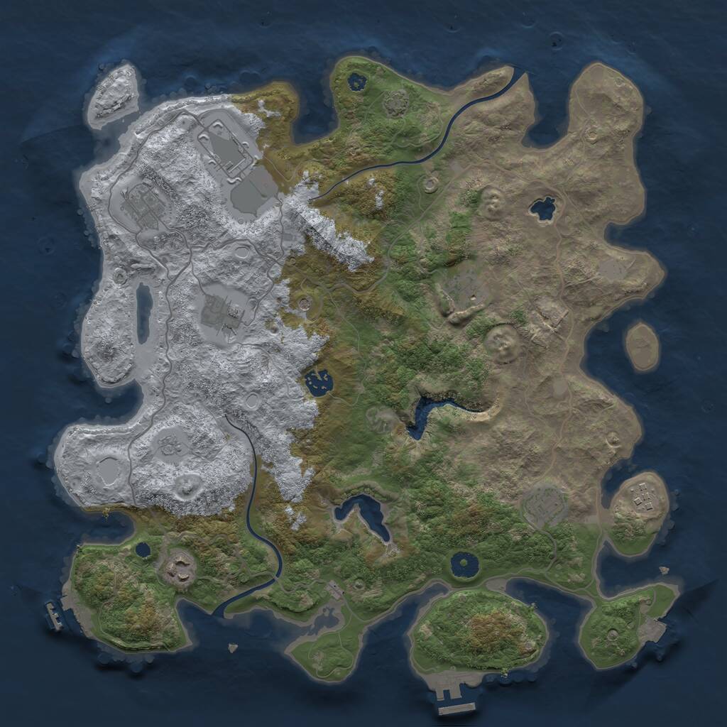 Rust Map: Procedural Map, Size: 4000, Seed: 1331256597, 14 Monuments