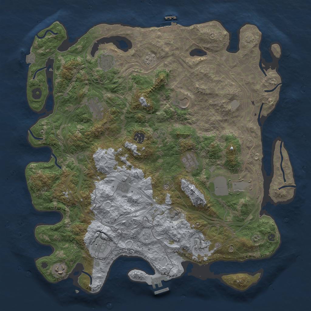 Rust Map: Procedural Map, Size: 4250, Seed: 173653276, 19 Monuments