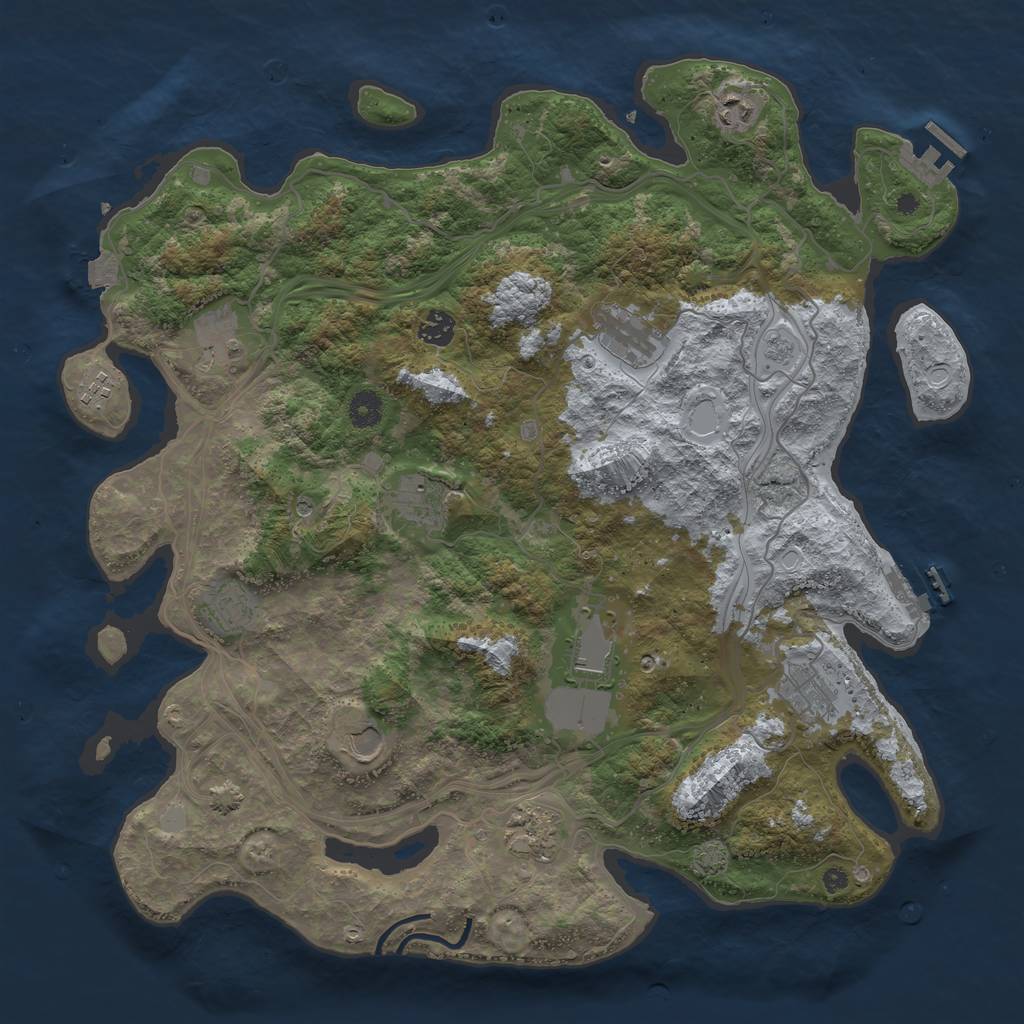 Rust Map: Procedural Map, Size: 4250, Seed: 985235423, 19 Monuments