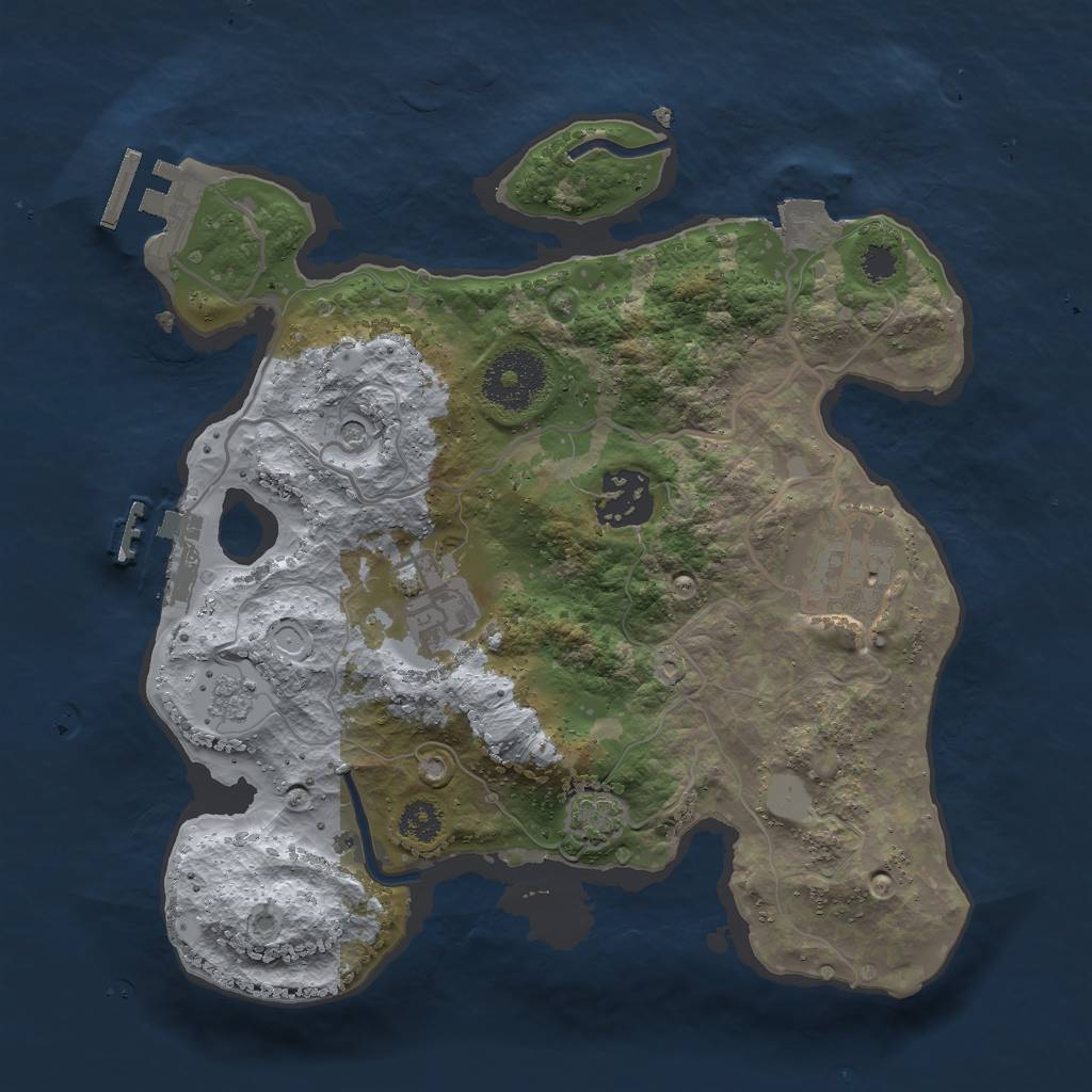 Rust Map: Procedural Map, Size: 2700, Seed: 505010, 11 Monuments