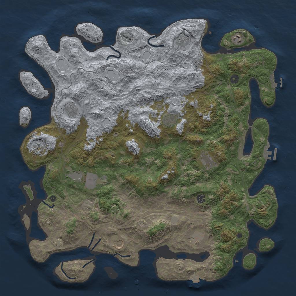 Rust Map: Procedural Map, Size: 4850, Seed: 1865936379, 19 Monuments