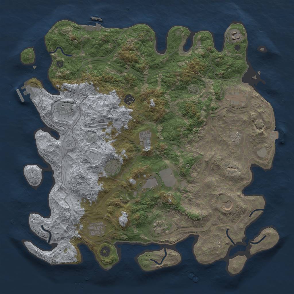 Rust Map: Procedural Map, Size: 4250, Seed: 668442177, 19 Monuments