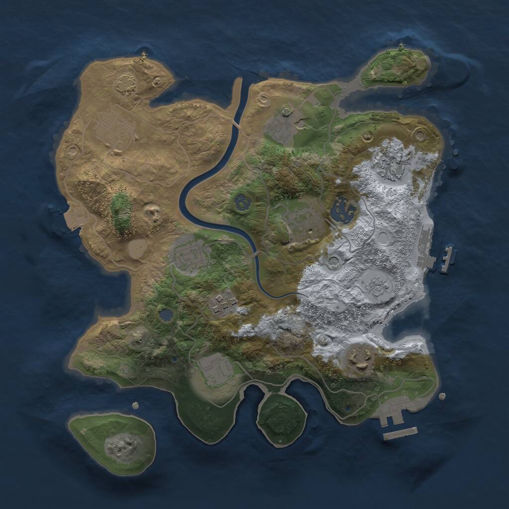 Rust Map: Procedural Map, Size: 3000, Seed: 657256223, 14 Monuments