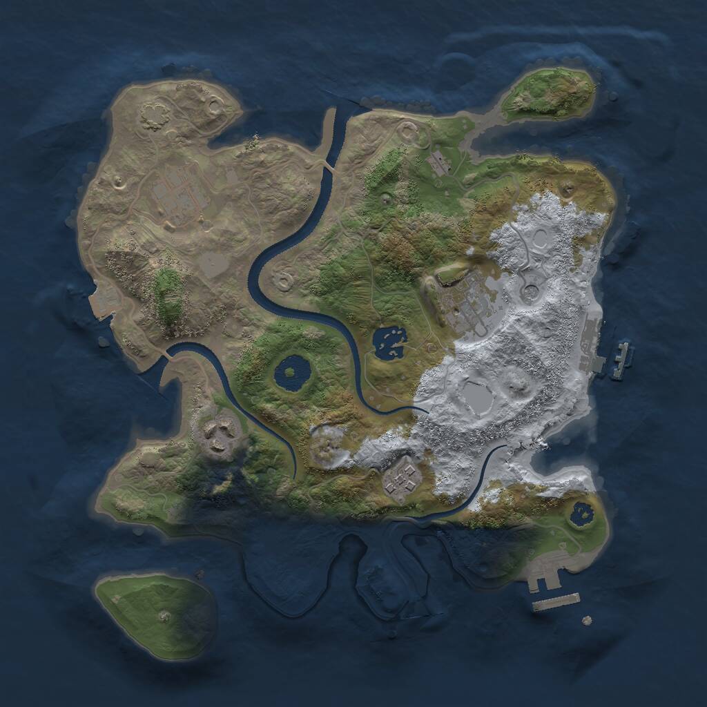 Rust Map: Procedural Map, Size: 3000, Seed: 657256223, 10 Monuments