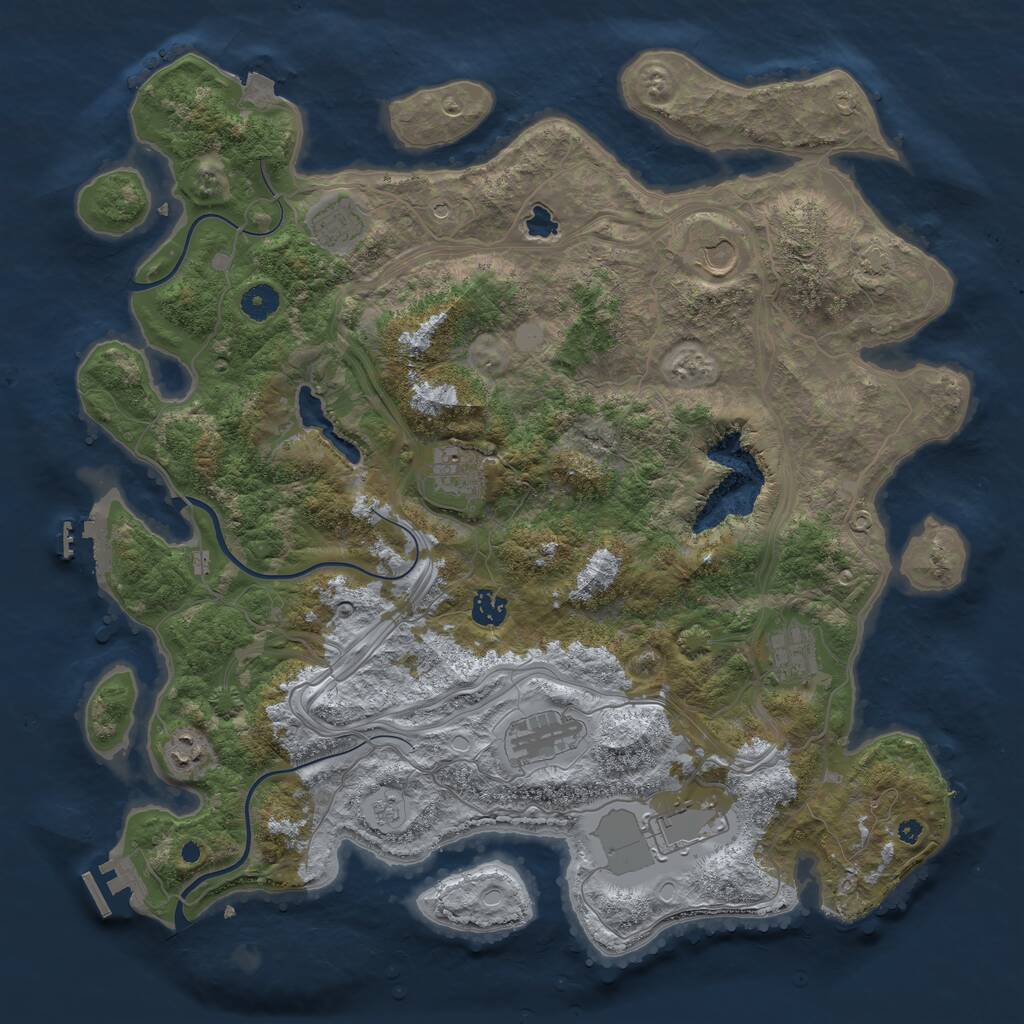 Rust Map: Procedural Map, Size: 4250, Seed: 28564, 14 Monuments