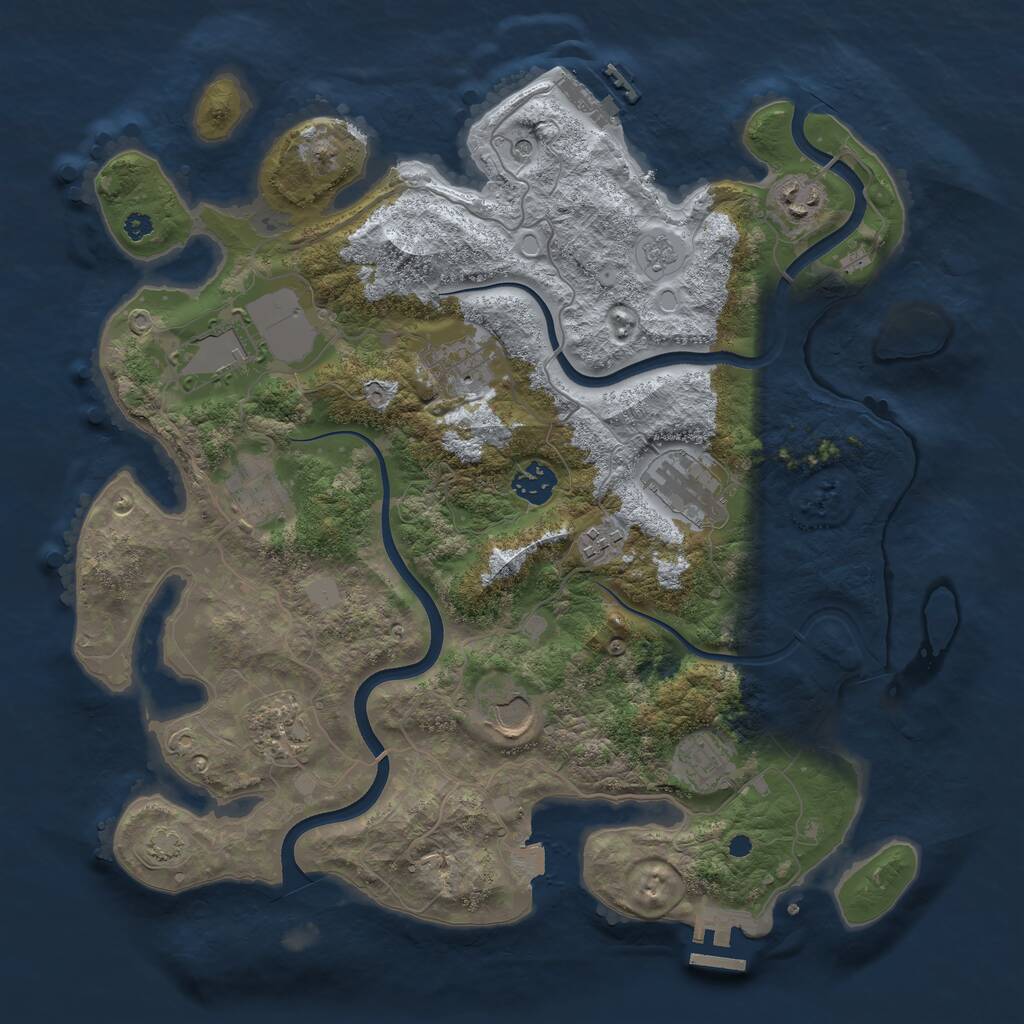 Rust Map: Procedural Map, Size: 3700, Seed: 4177740, 16 Monuments