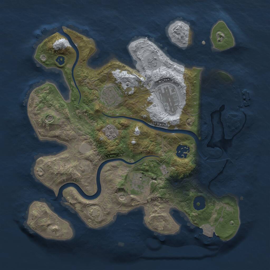 Rust Map: Procedural Map, Size: 3000, Seed: 891622251, 10 Monuments