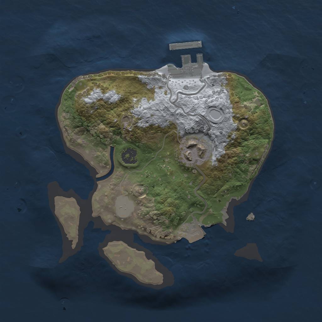 Rust Map: Procedural Map, Size: 2000, Seed: 54366, 5 Monuments