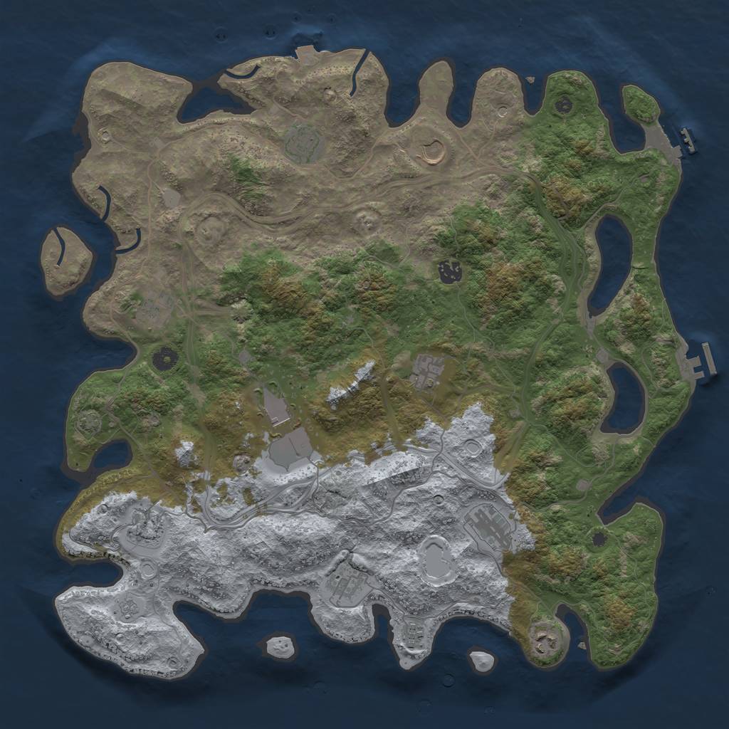 Rust Map: Procedural Map, Size: 4500, Seed: 24670, 19 Monuments