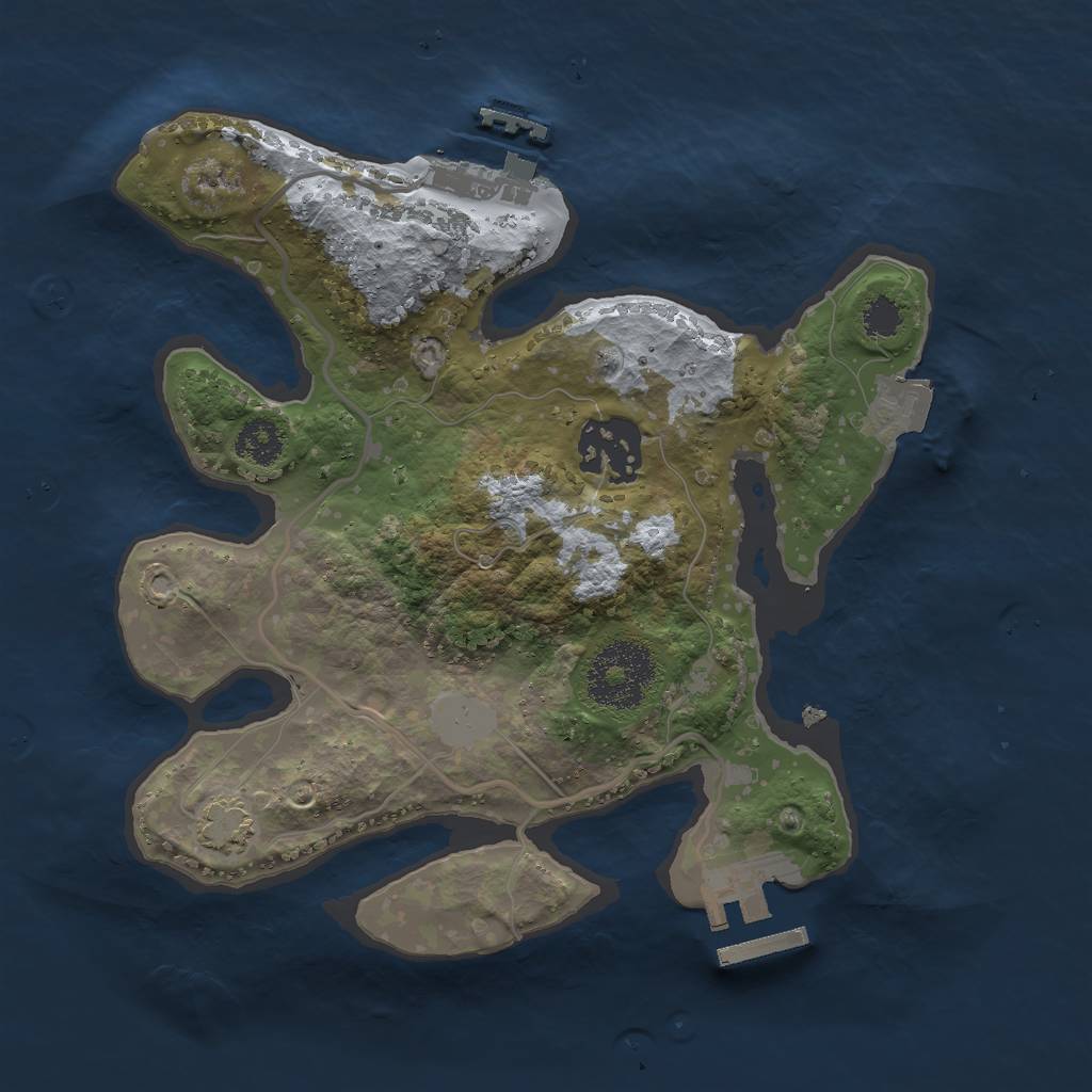 Rust Map: Procedural Map, Size: 2400, Seed: 4111, 7 Monuments