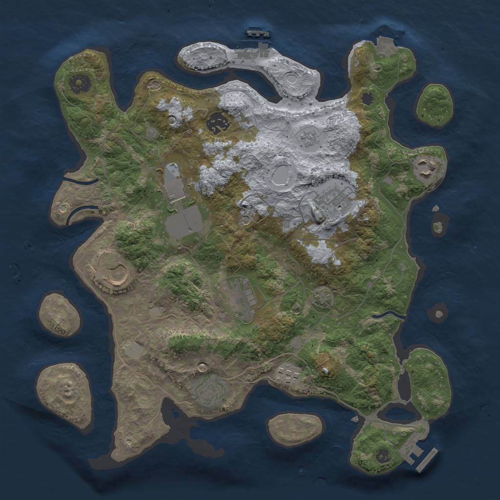 Rust Map: Procedural Map, Size: 3500, Seed: 1213570859, 16 Monuments