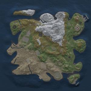 Thumbnail Rust Map: Procedural Map, Size: 3600, Seed: 10608, 15 Monuments