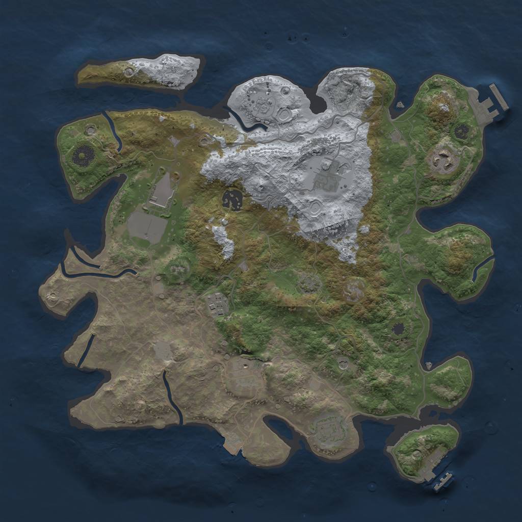 Rust Map: Procedural Map, Size: 3600, Seed: 10608, 15 Monuments