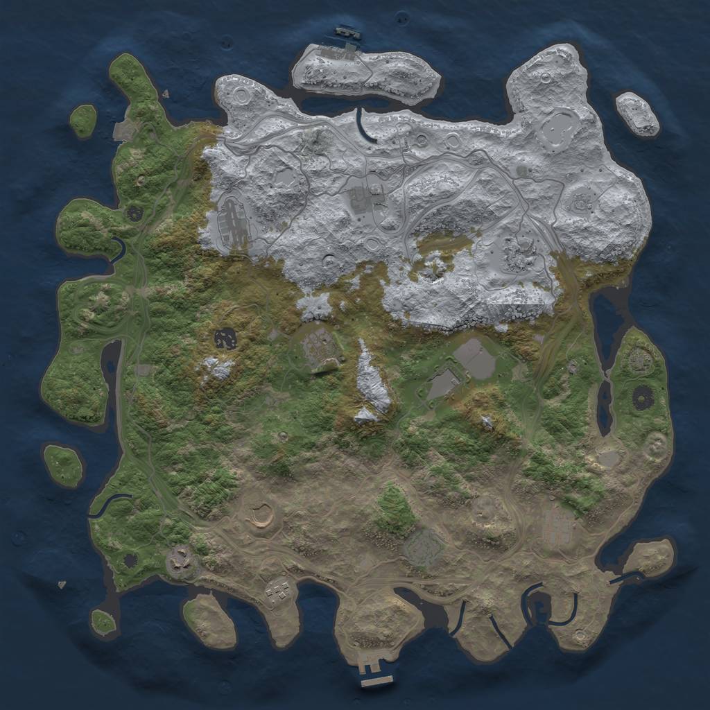 Rust Map: Procedural Map, Size: 4500, Seed: 1755730348, 19 Monuments